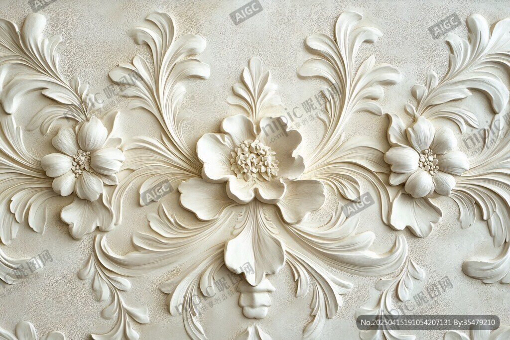 欧式浮雕花纹墙面装饰
