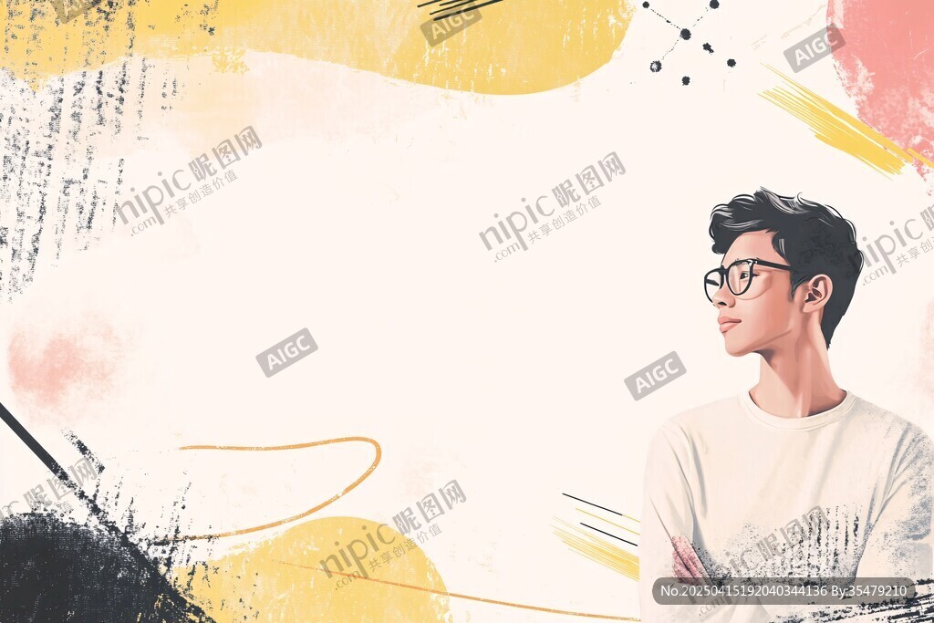 时尚青年与艺术风背景