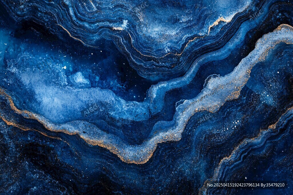 梦幻蓝调大理石纹理图案