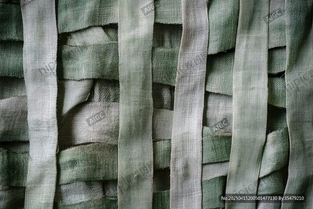 绿色编织纹理布料特写