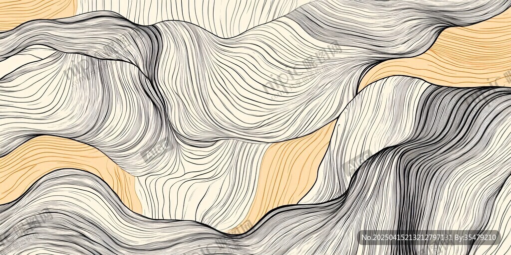 抽象波浪线条艺术纹理图