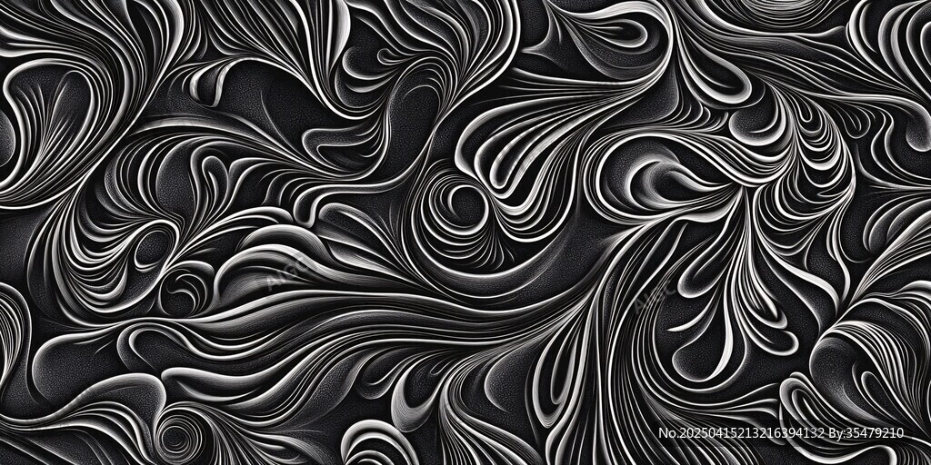 黑白曲线花纹抽象背景图