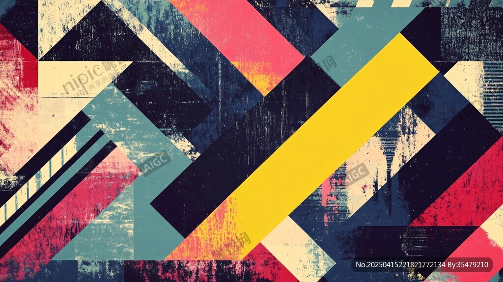 几何抽象复古风图案背景