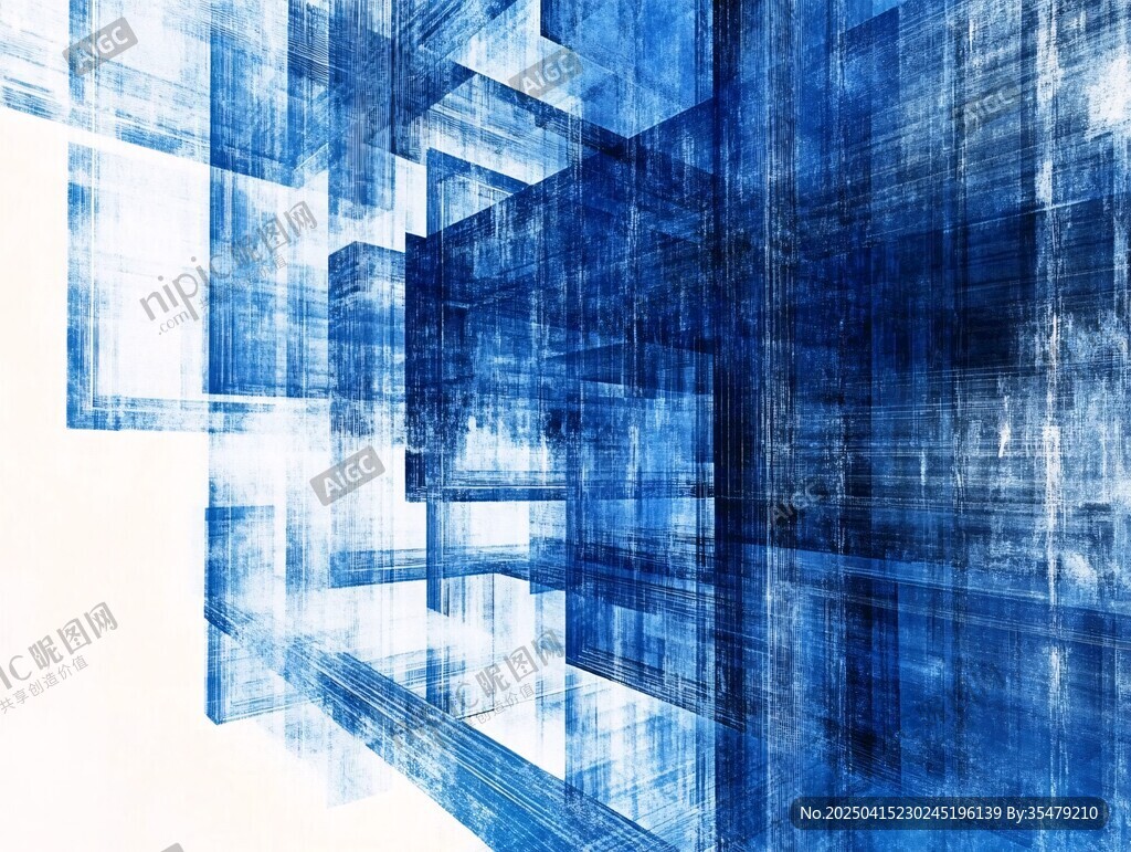 蓝色几何抽象艺术背景