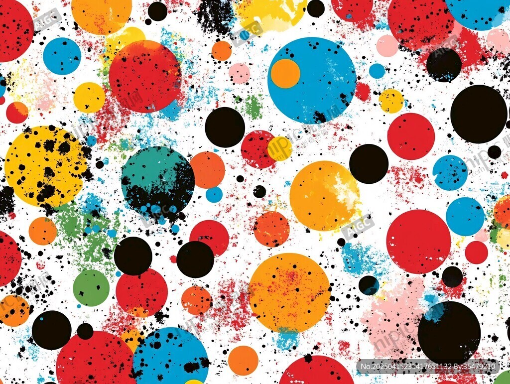 多彩圆点抽象艺术图案