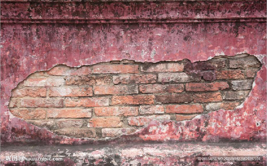 斑驳破旧的砖墙纹理