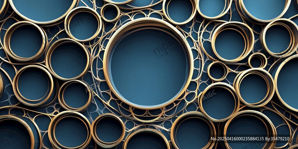 金属圆环构成的抽象图案