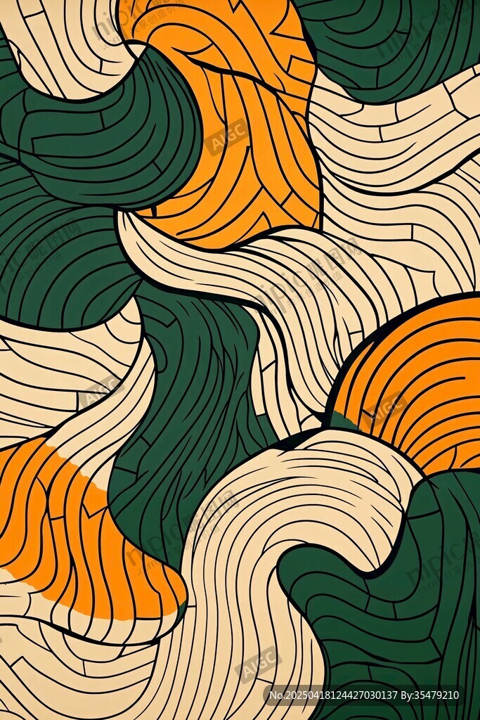 抽象线条波浪图案背景