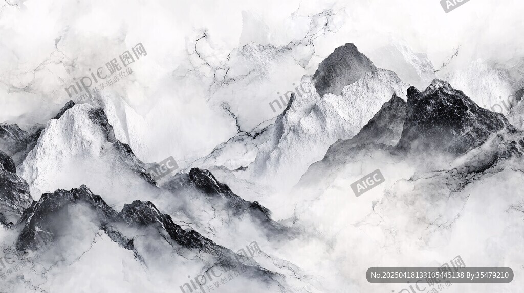 水墨山水间 云雾绕奇峰