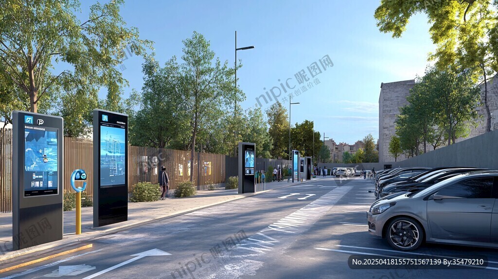 城市智慧停车场景效果图