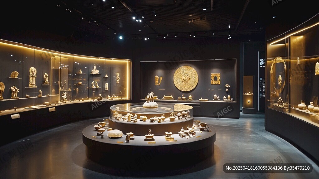 博物馆内璀璨的文物陈列