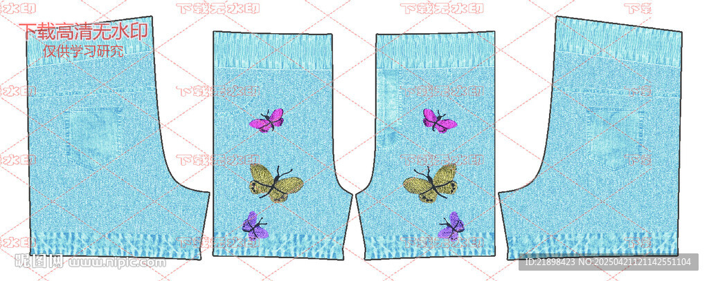 印花  牛仔裤  高清