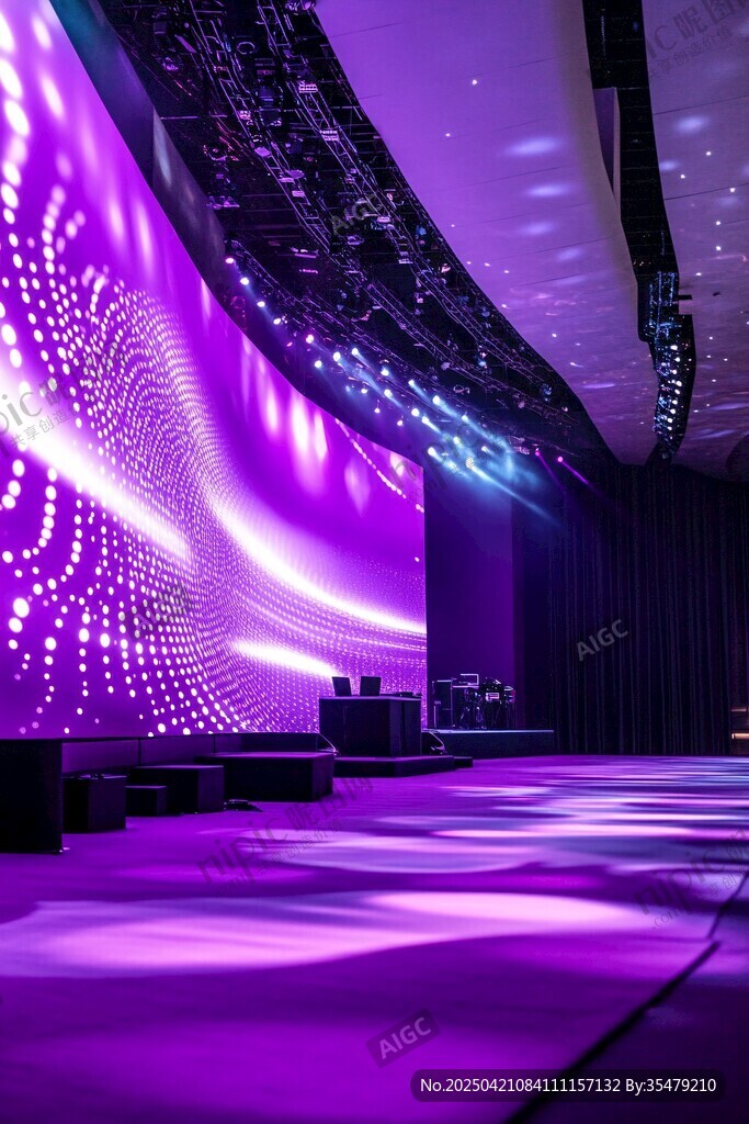 梦幻紫色舞台灯光秀场景