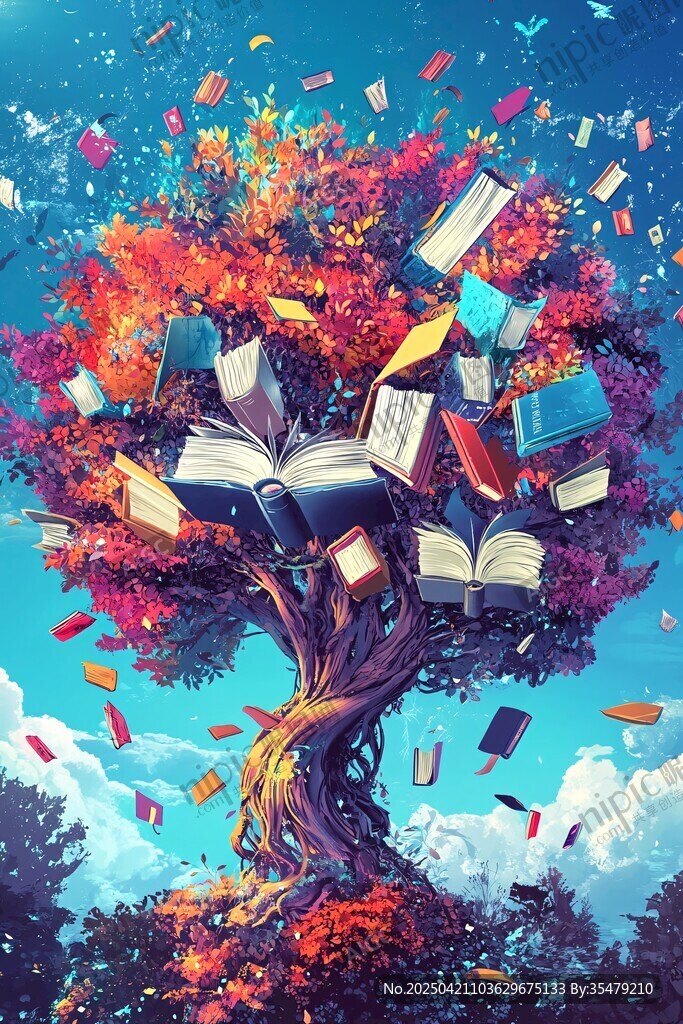 梦幻知识树 书籍纷飞景象