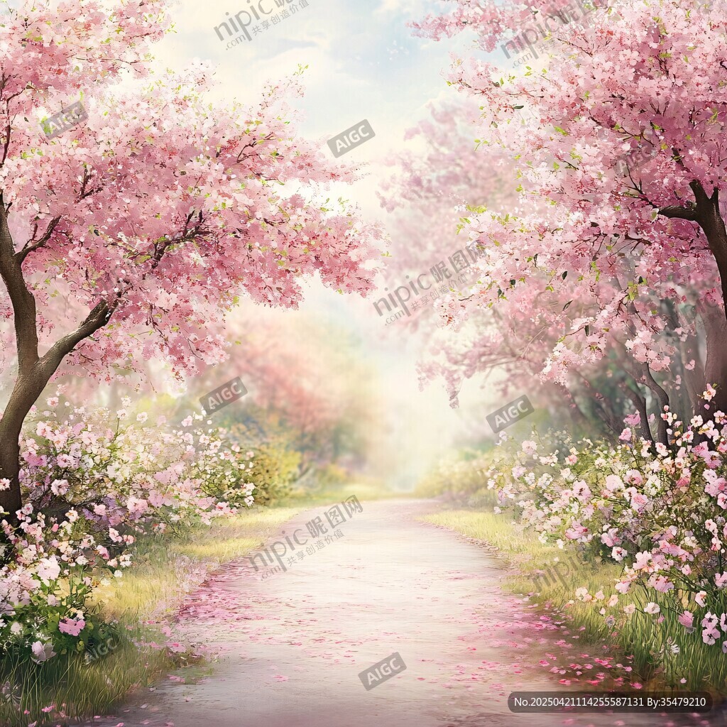春日樱花小径梦幻美景