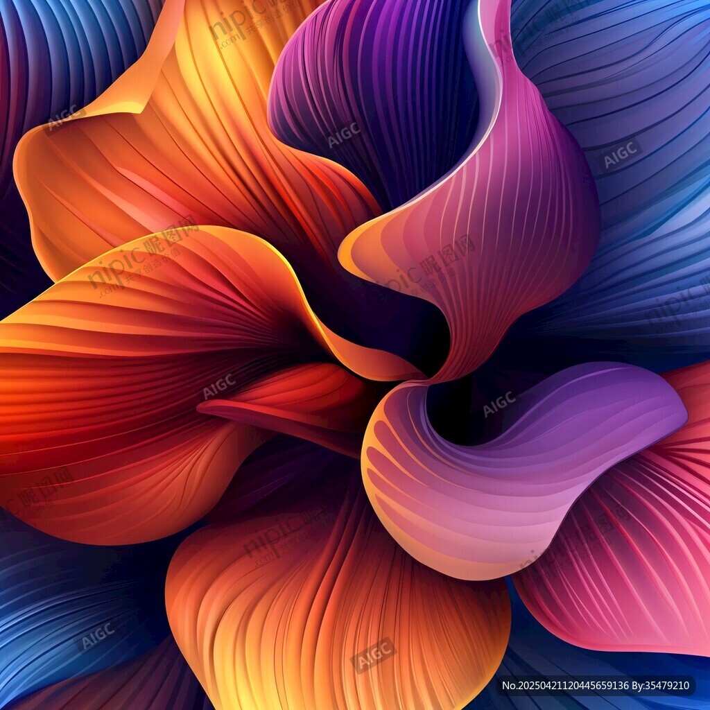 绚丽多彩的抽象花朵图案