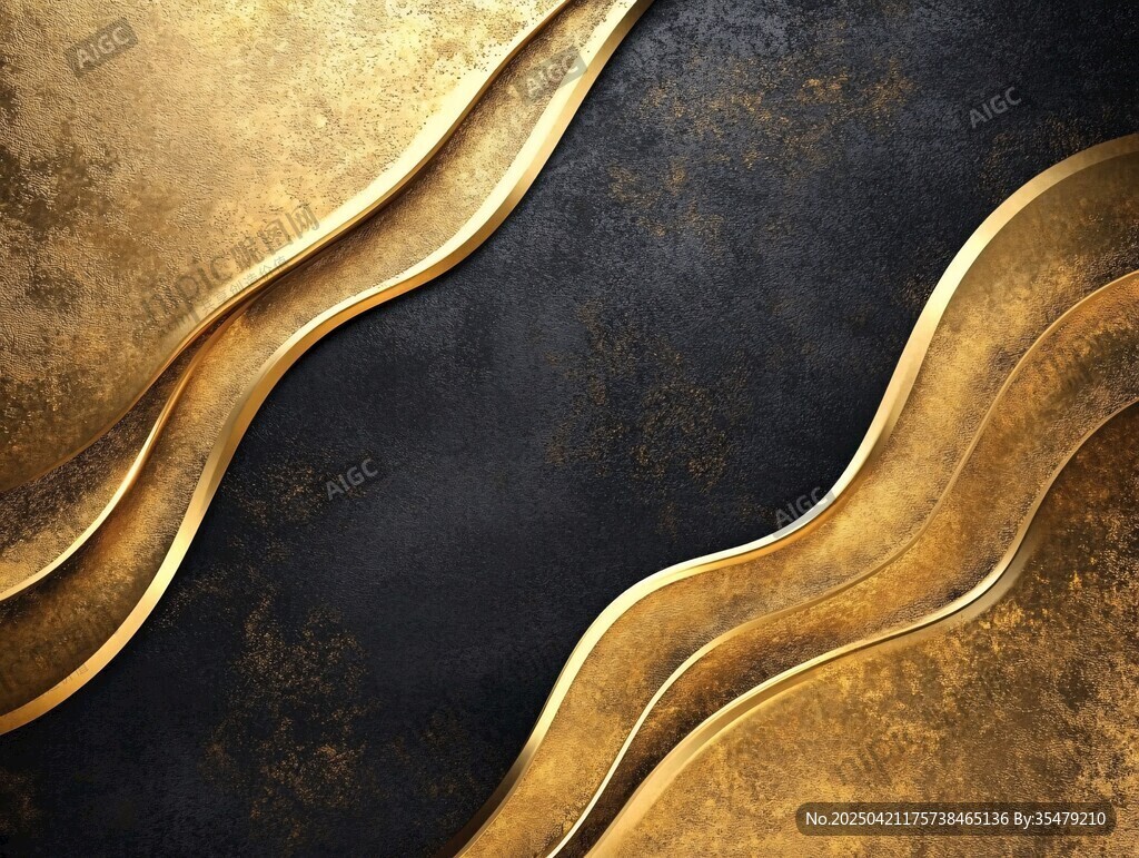 黑金波浪质感奢华背景图
