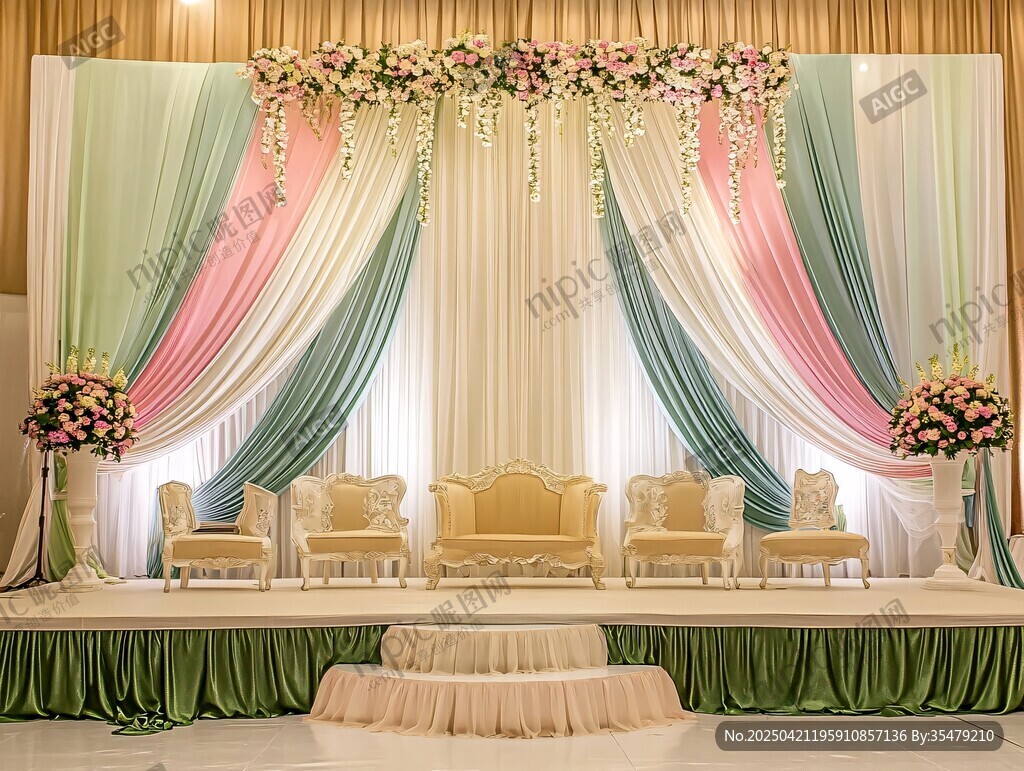 梦幻多彩婚礼舞台布置