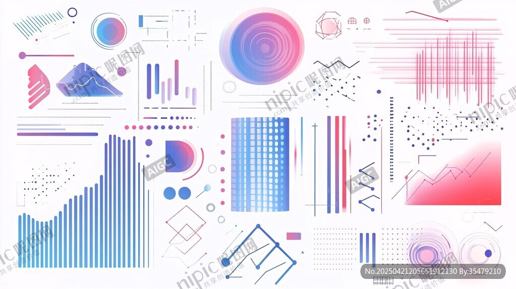 多彩几何抽象图形元素集合
