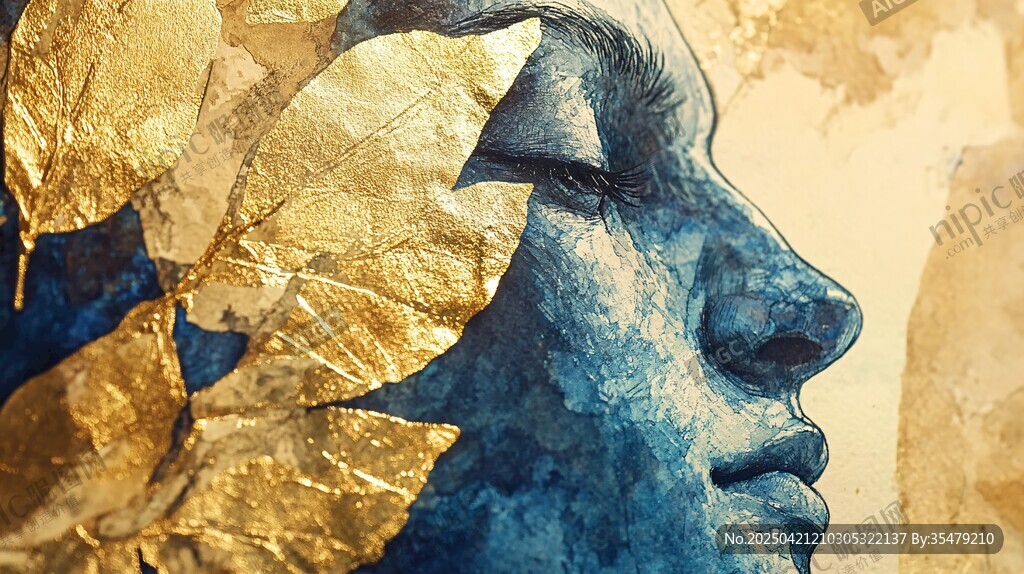 金叶覆面的梦幻艺术肖像