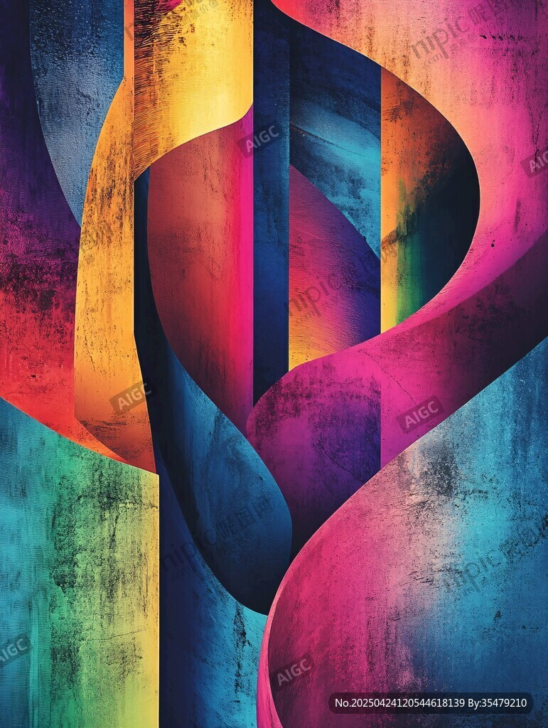 绚丽多彩抽象几何艺术画作