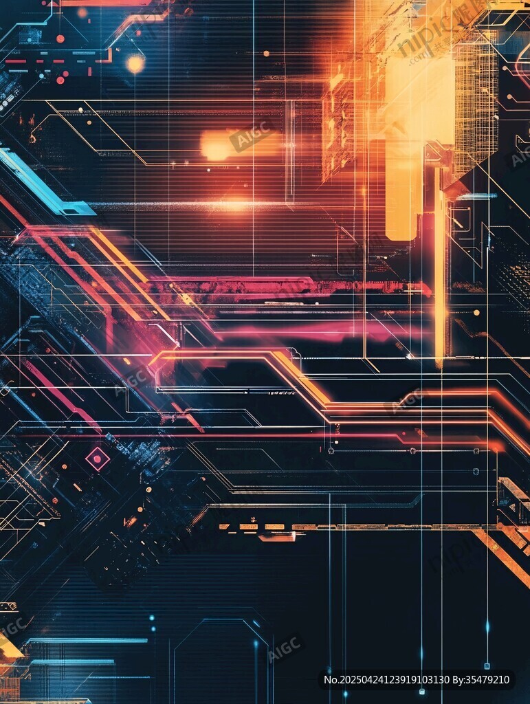 炫彩科技线条抽象背景图