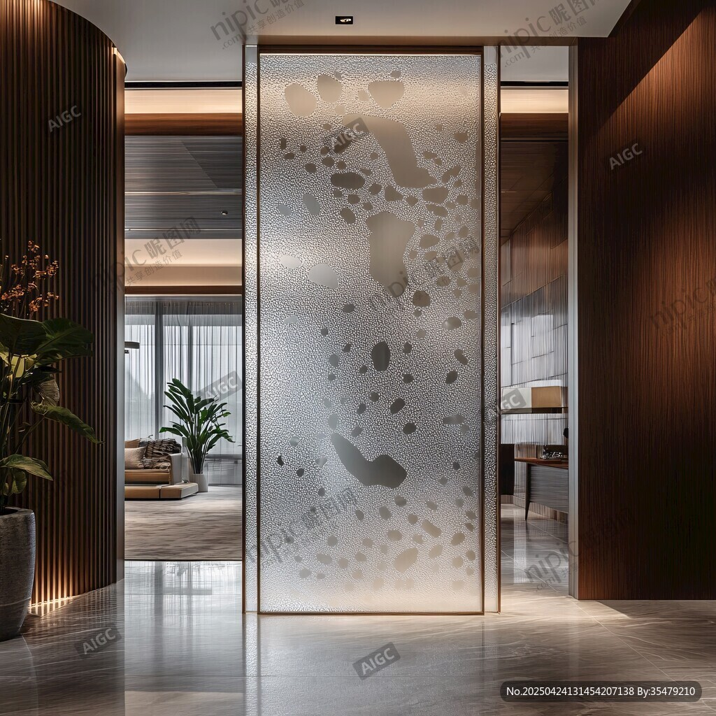 现代简约风磨砂玻璃隔断