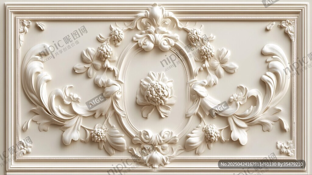 欧式浮雕装饰花纹墙板