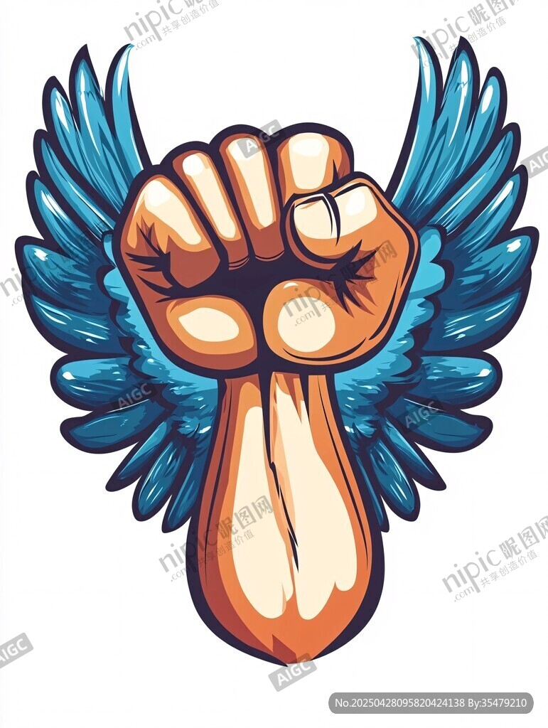 握拳展翅 力量与自由的象征