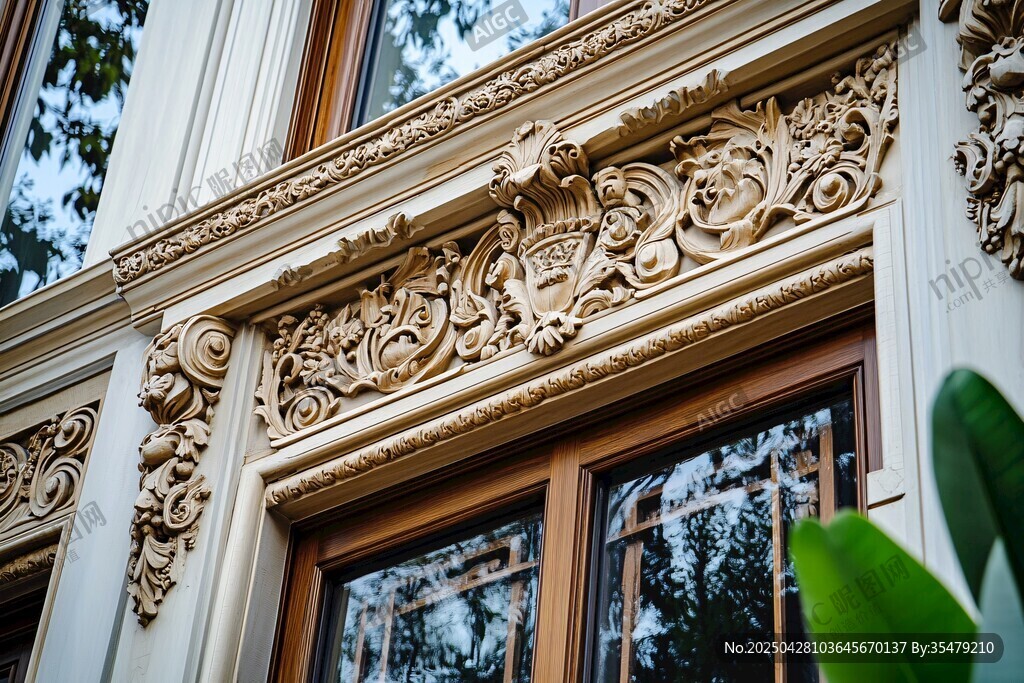 欧式建筑精致门窗雕花