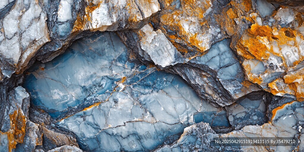 蓝灰纹理岩石特写