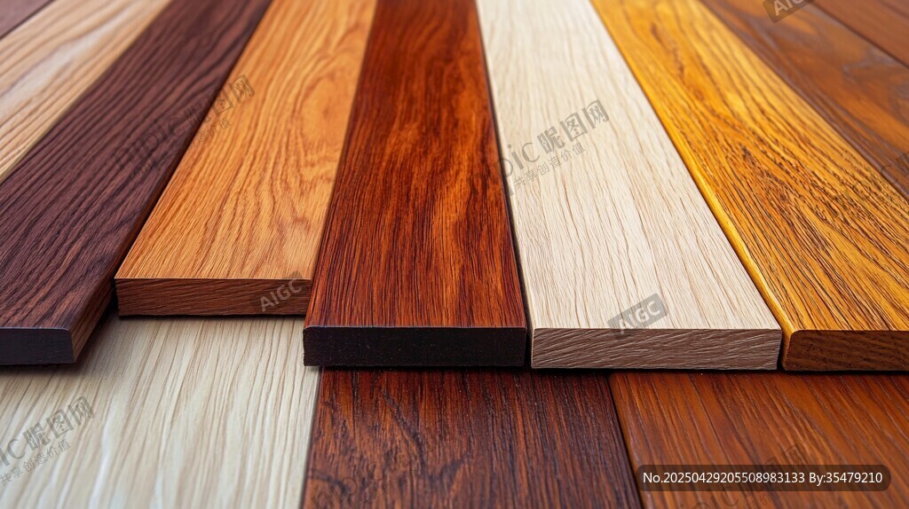 多样实木地板板材展示