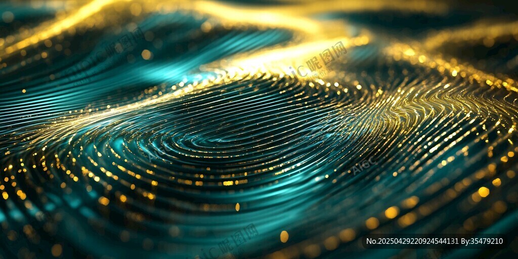 梦幻蓝金流动粒子背景图