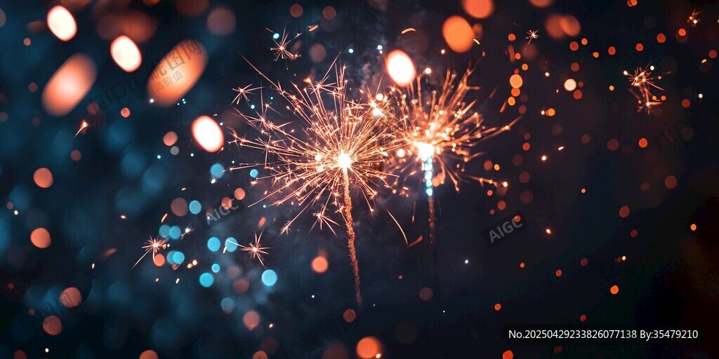 闪耀烟花营造梦幻氛围