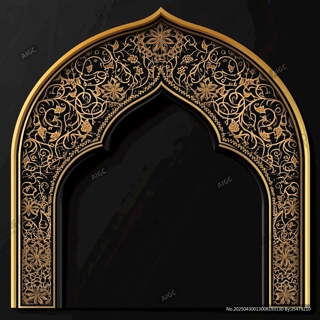 黑金雕花拱门设计元素