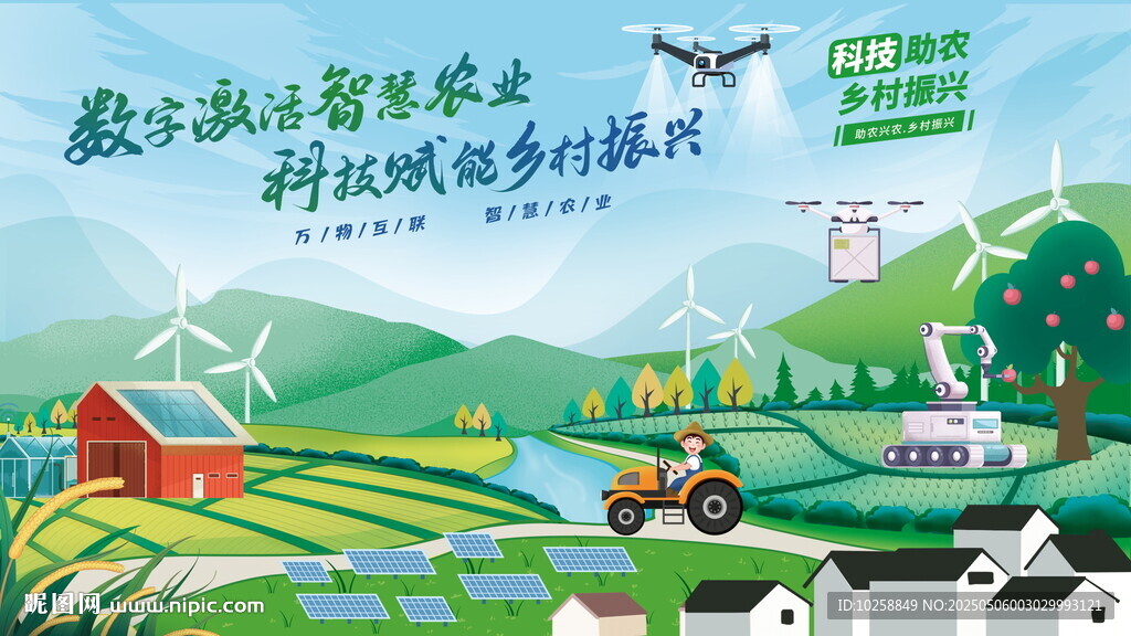 无人机科技助农海报