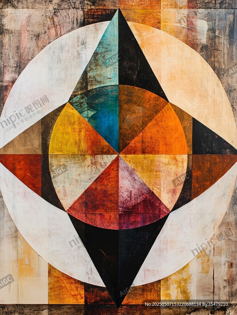 抽象几何色彩艺术画作