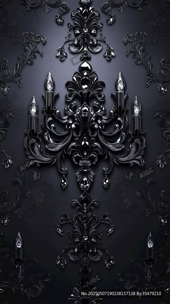 黑色奢华巴洛克风格壁饰