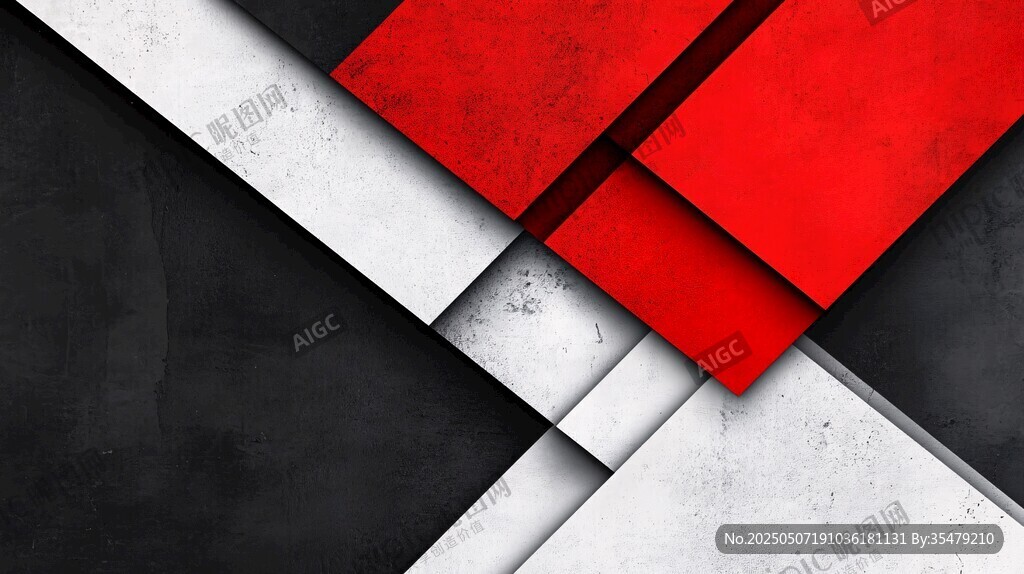 红黑白几何拼接背景图