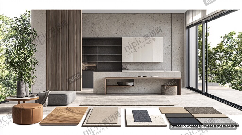 现代简约风室内材料展示