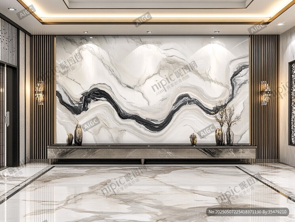 大理石电视背景墙室内设计