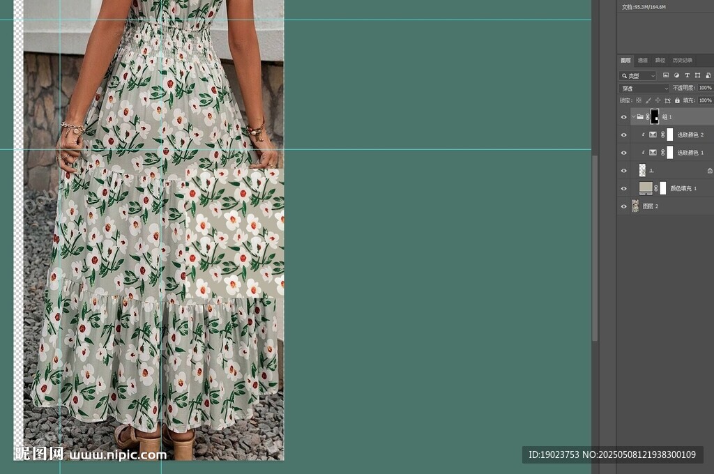 花卉绿叶图案背景纹理