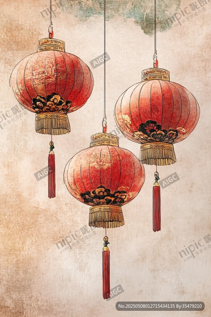 中式红灯笼 传统喜庆氛围