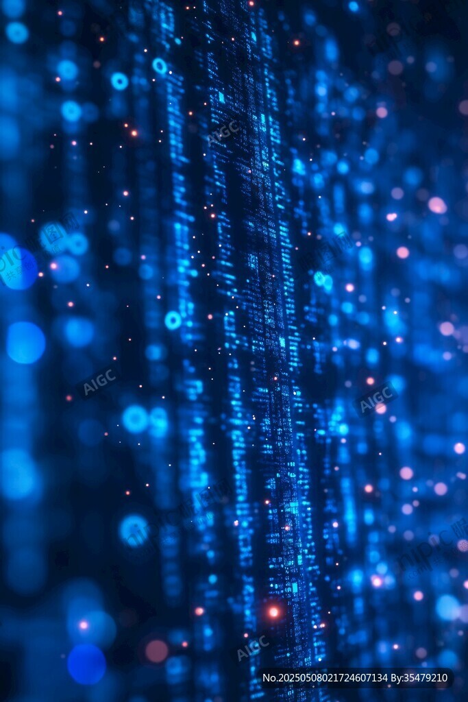 科技感数字矩阵背景画面