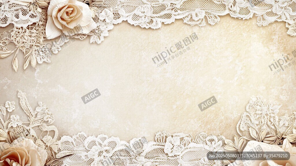 蕾丝花卉装饰复古背景图
