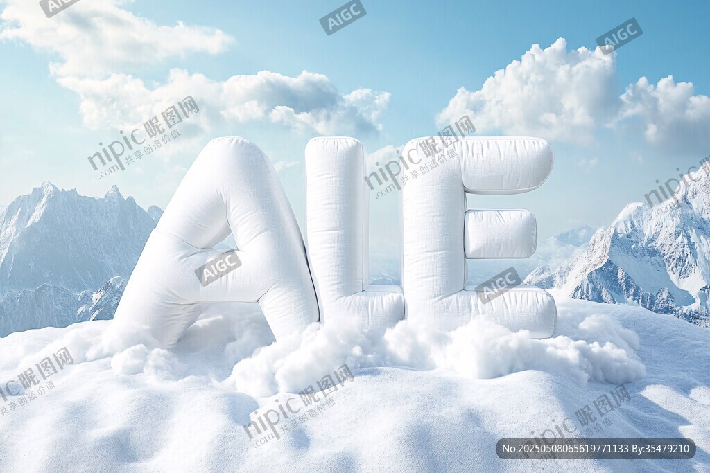 雪地中的AIE立体字母