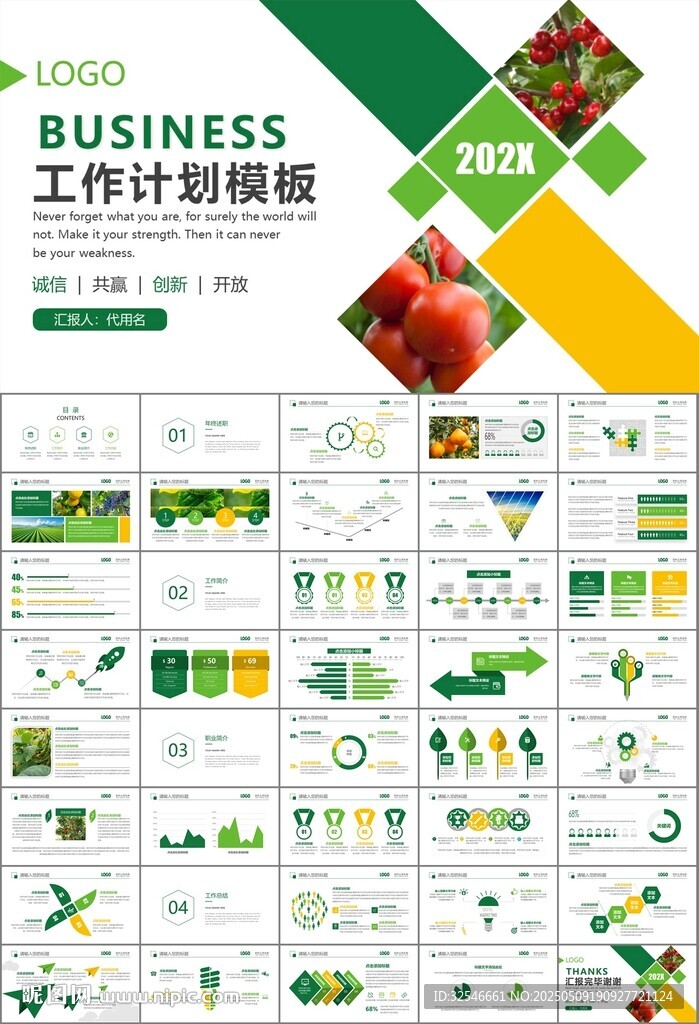 绿色农业产业总结计划ppt模板