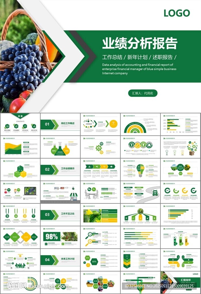 绿色农业产业总结计划ppt模板