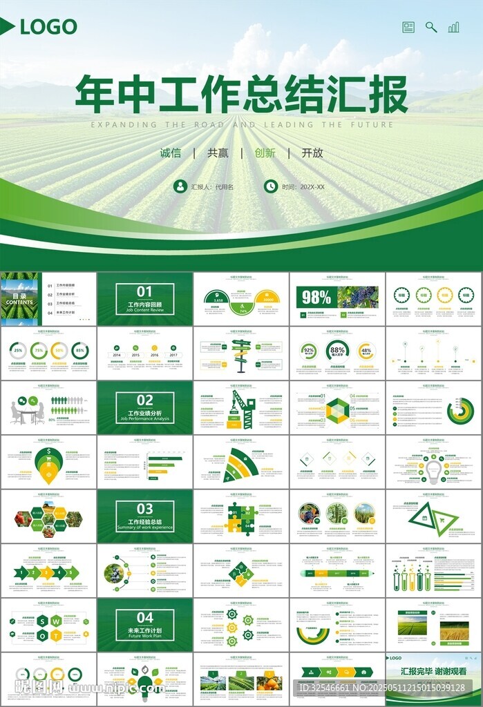 绿色农业产业总结计划ppt模板