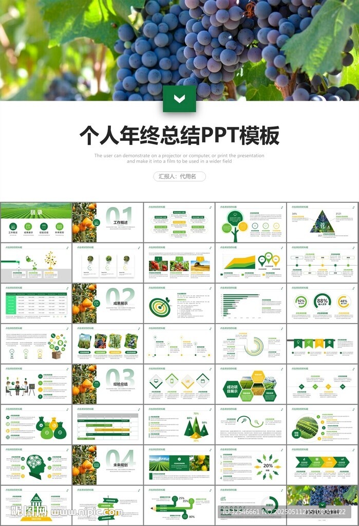 绿色农业产业总结计划ppt模板